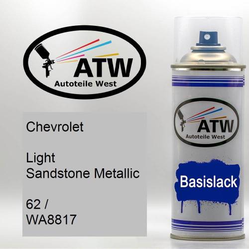 Chevrolet, Light Sandstone Metallic, 62 / WA8817: 400ml Sprühdose, von ATW Autoteile West.